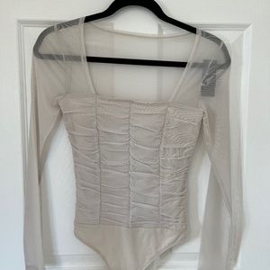 Abercrombie Sheer Rouched Bodysuit
